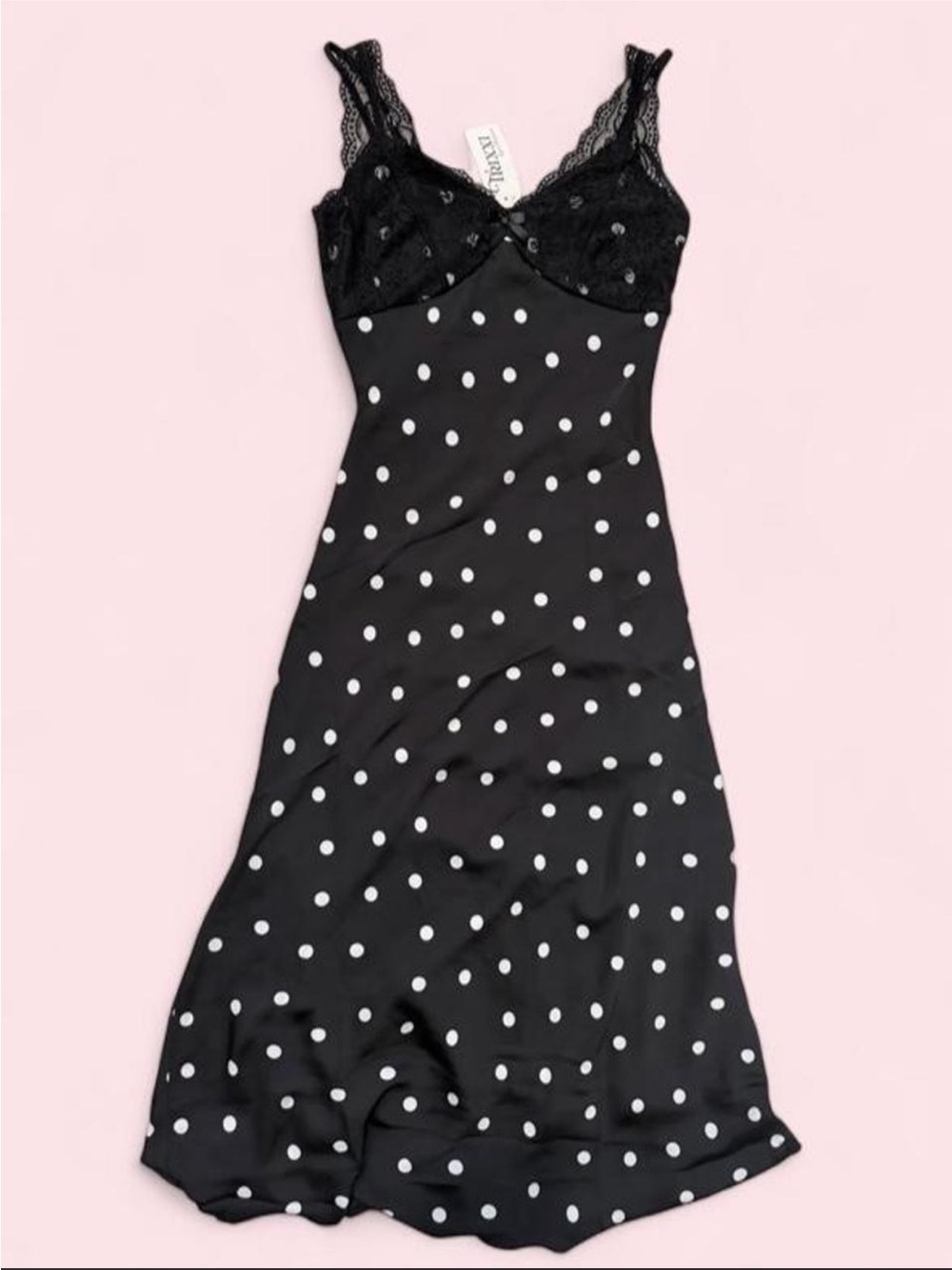 Trixxi Black with white polka dot lace maxi dress #polkadot #lace